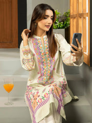 LimeLight Winter Unstitched Printed Khaddar 1Pc Shirt U2512 White