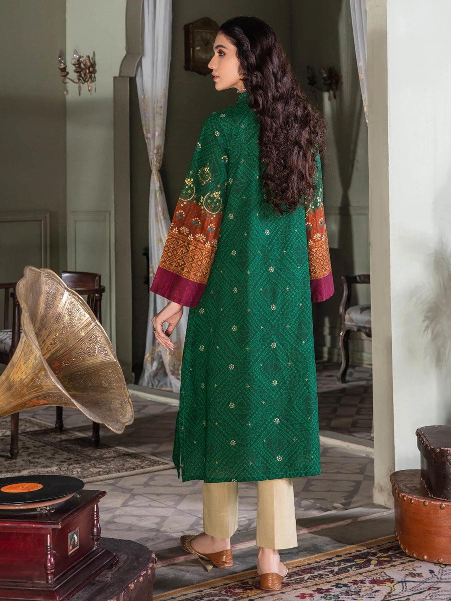 LimeLight Winter Unstitched Printed Khaddar 1Pc Shirt U2513 Green