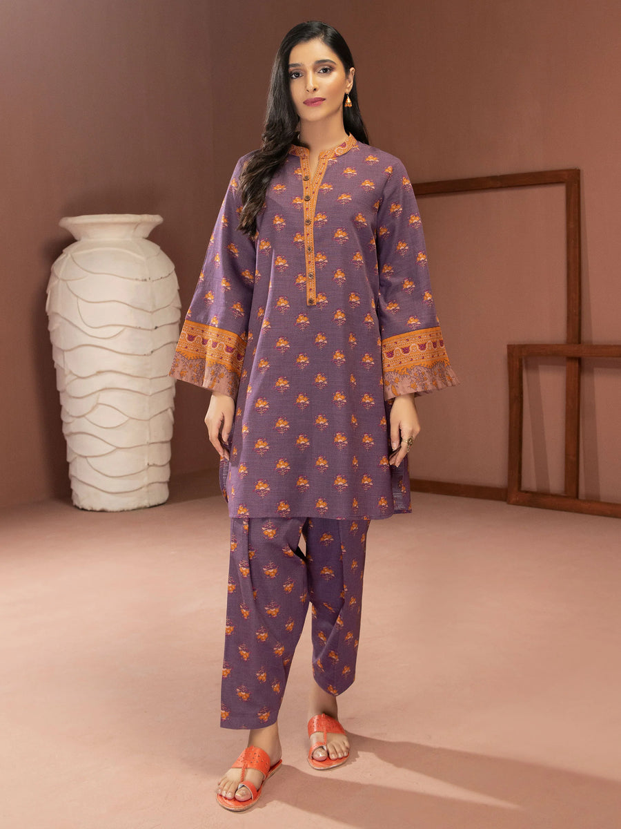 LimeLight Winter Unstitched Printed Khaddar 1Pc Shirt U2517 Purple