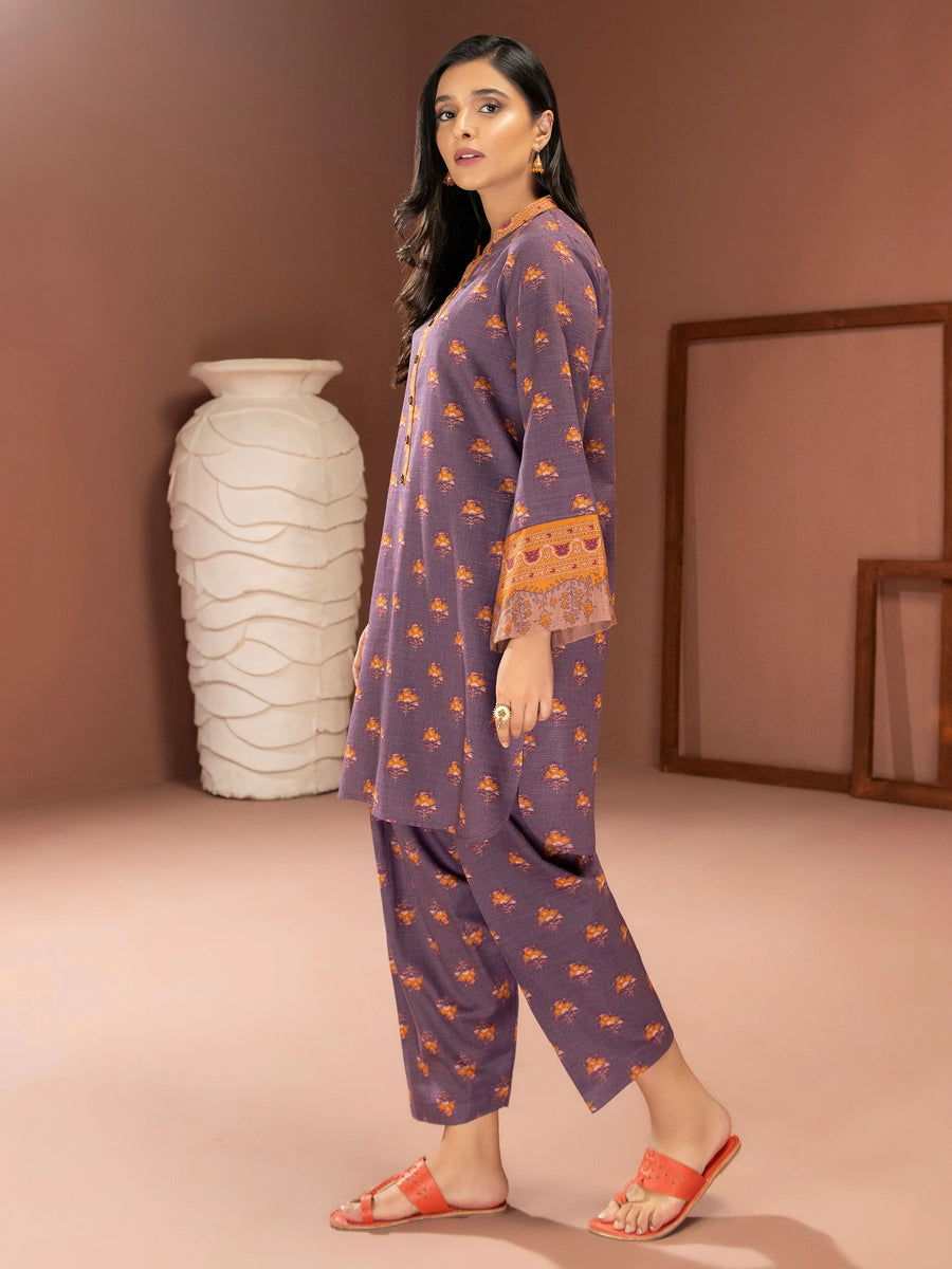LimeLight Winter Unstitched Printed Khaddar 1Pc Shirt U2517 Purple