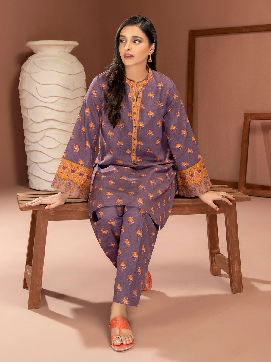 LimeLight Winter Unstitched Printed Khaddar 1Pc Shirt U2517 Purple