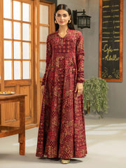 LimeLight Winter Unstitched Printed Khaddar 1Pc Shirt U2520 Maroon