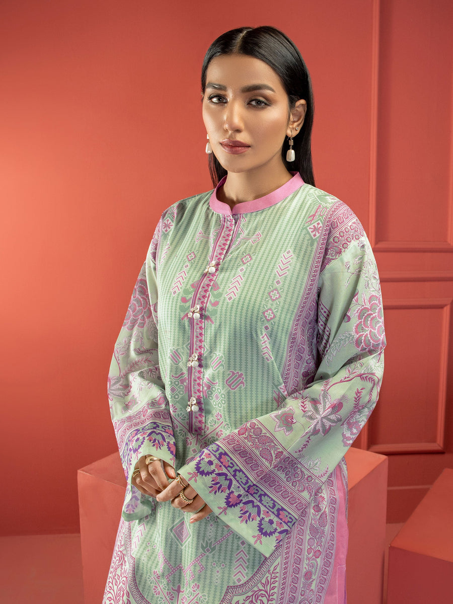 LimeLight Summer Unstitched Printed Lawn 1 Piece Shirt U2524 Mint