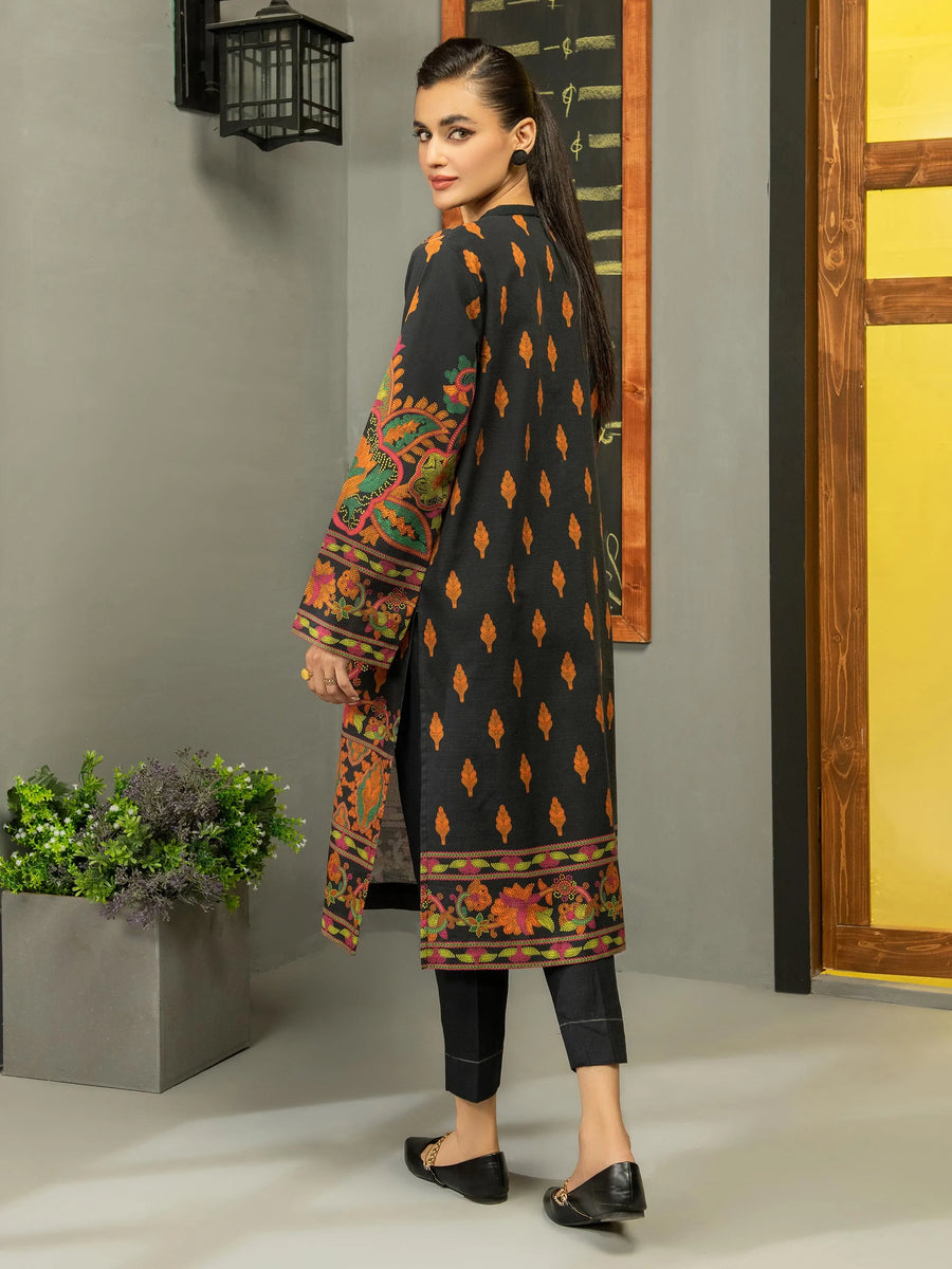 LimeLight Winter Unstitched Printed Khaddar 1Pc Shirt U2530 Black