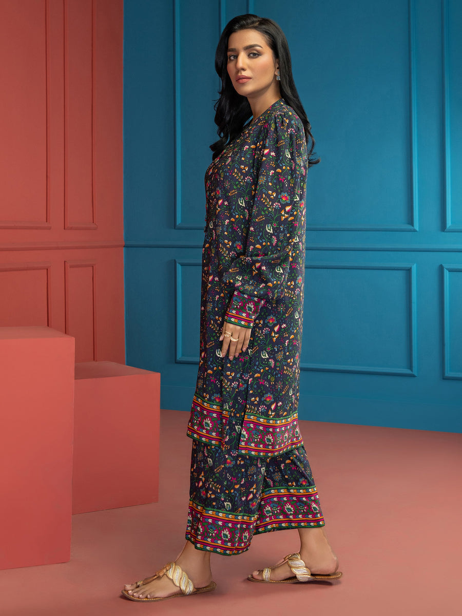 LimeLight Summer Unstitched Printed Lawn 1 Piece Shirt U2539 Navy Blue