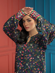 LimeLight Summer Unstitched Printed Lawn 1 Piece Shirt U2539 Navy Blue