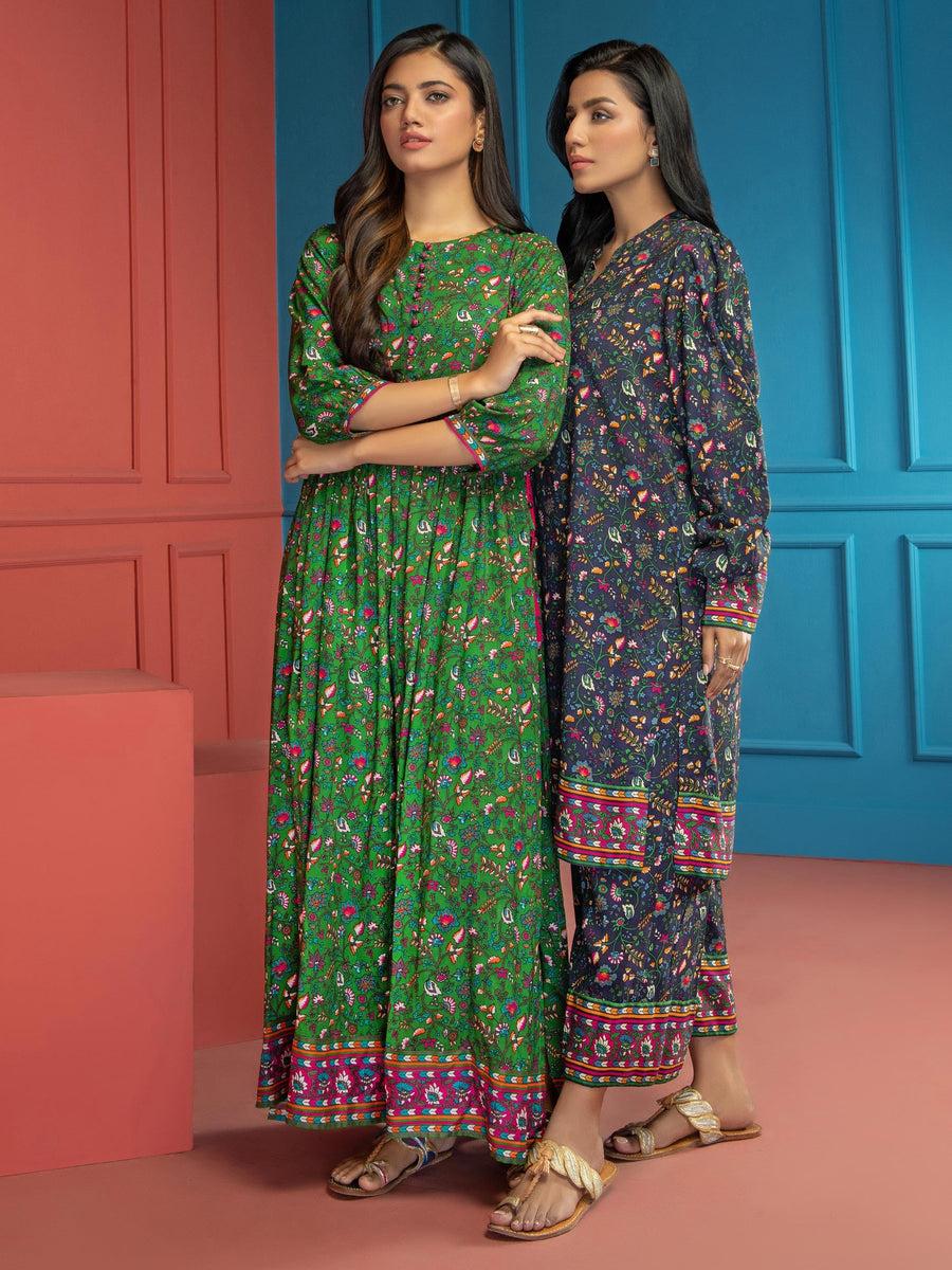 LimeLight Summer Unstitched Printed Lawn 1 Piece Shirt U2539 Navy Blue