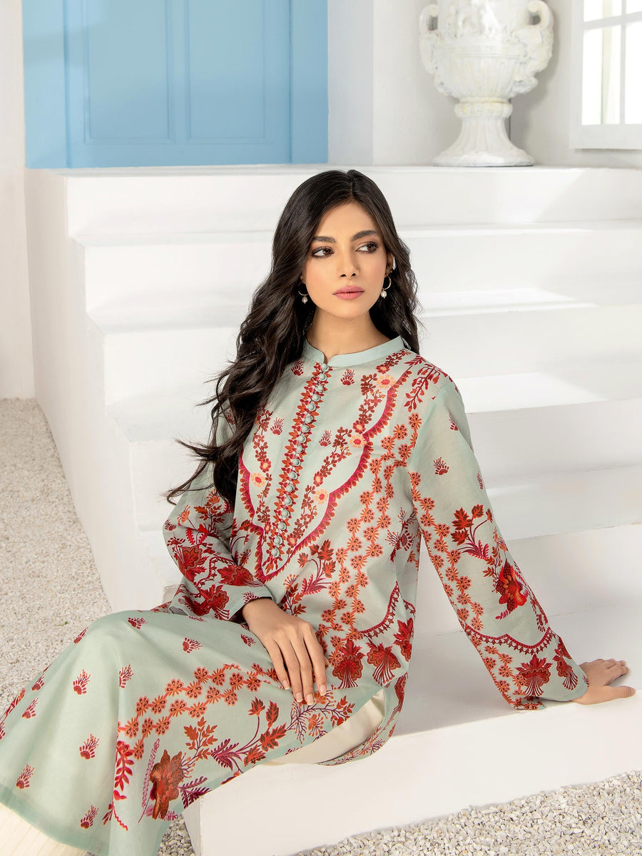 LimeLight Summer Unstitched Printed Lawn 1 Piece Shirt U2548 Ice Blue