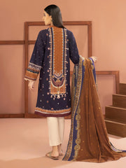 LimeLight Winter Unstitched Printed Khaddar 2Pc Suit U2554 Purple