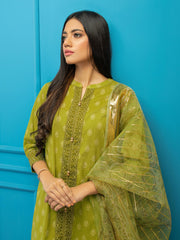LimeLight Summer Unstitched Printed Lawn 2 Piece Suit U2556 Olive Green