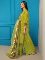 LimeLight Summer Unstitched Printed Lawn 2 Piece Suit U2556 Olive Green
