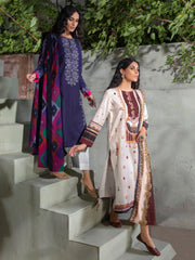 LimeLight Winter Unstitched Printed Khaddar 2Pc Suit U2562 Blue