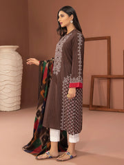 LimeLight Winter Unstitched Printed Khaddar 2Pc Suit U2562 Brown