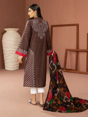 LimeLight Winter Unstitched Printed Khaddar 2Pc Suit U2562 Brown