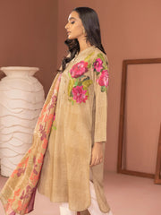 LimeLight Winter Unstitched Printed Khaddar 2Pc Suit U2576 Beige