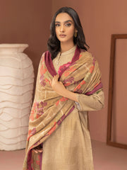 LimeLight Winter Unstitched Printed Khaddar 2Pc Suit U2576 Beige