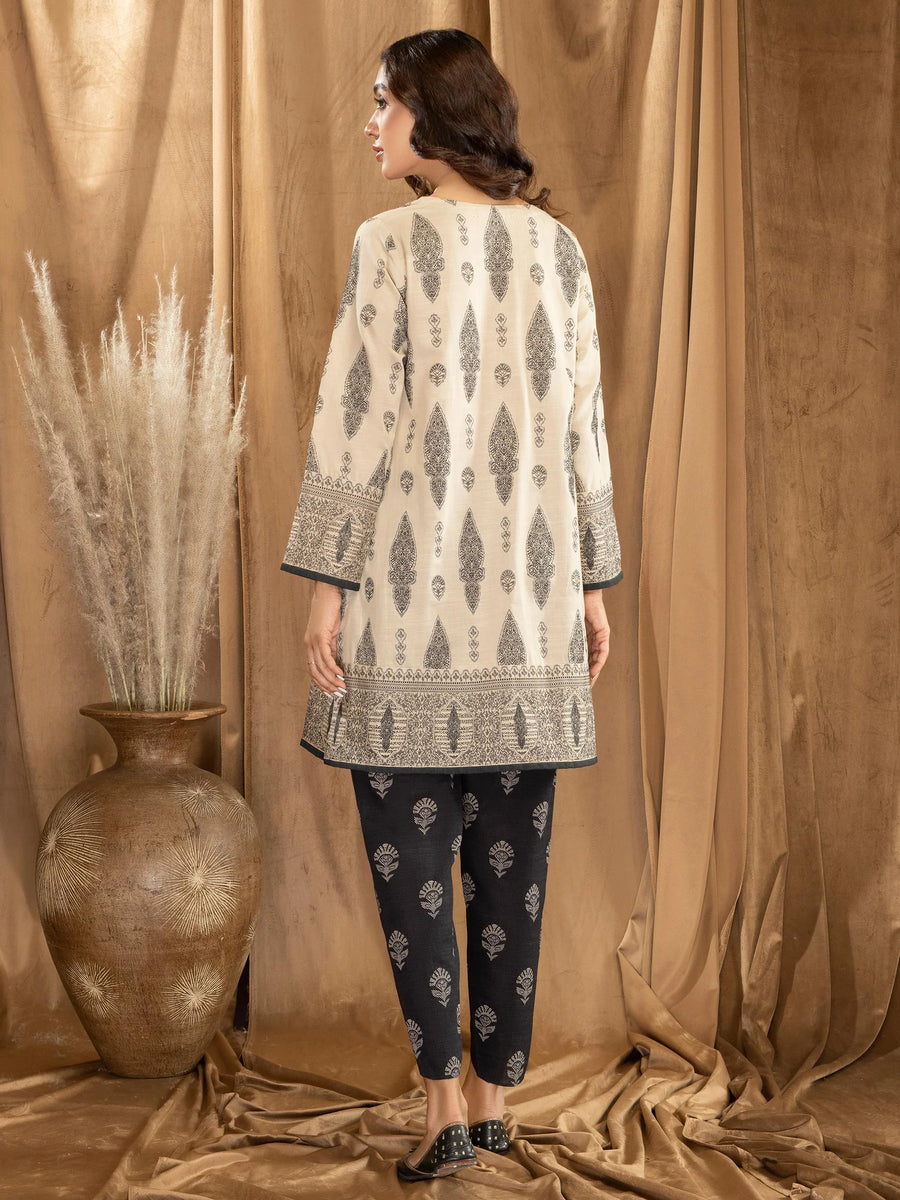 LimeLight Winter Unstitched Printed Khaddar 2Pc Suit U2595 Black