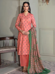 LimeLight Winter Unstitched Printed Khaddar 3Pc Suit U2601 Tea Pink