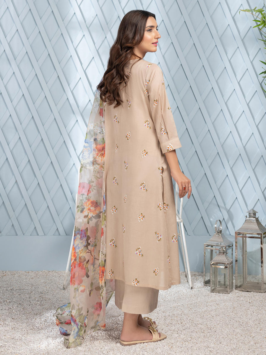 LimeLight Vol-02 Summer Unstitched Printed Lawn 3 Piece Suit U2624 Beige