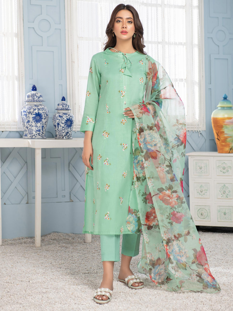 LimeLight Vol-02 Summer Unstitched Printed Lawn 3 Piece Suit U2624 Sea Green