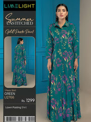 LimeLight Summer Unstitched Printed Lawn 1 Piece Shirt U2766 Green
