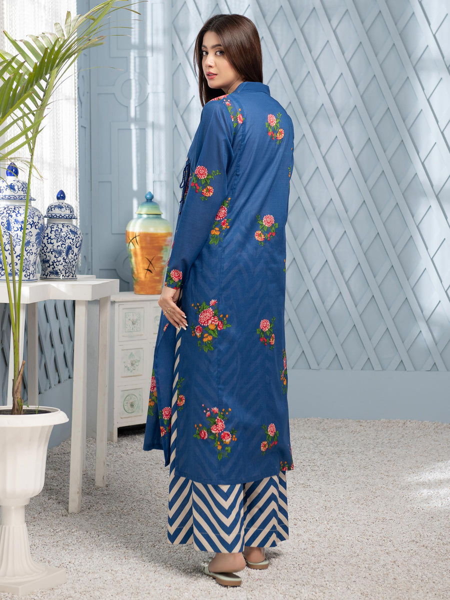 LimeLight Vol-02 Summer Unstitched Printed Lawn 2 Piece Suit U2898 Blue