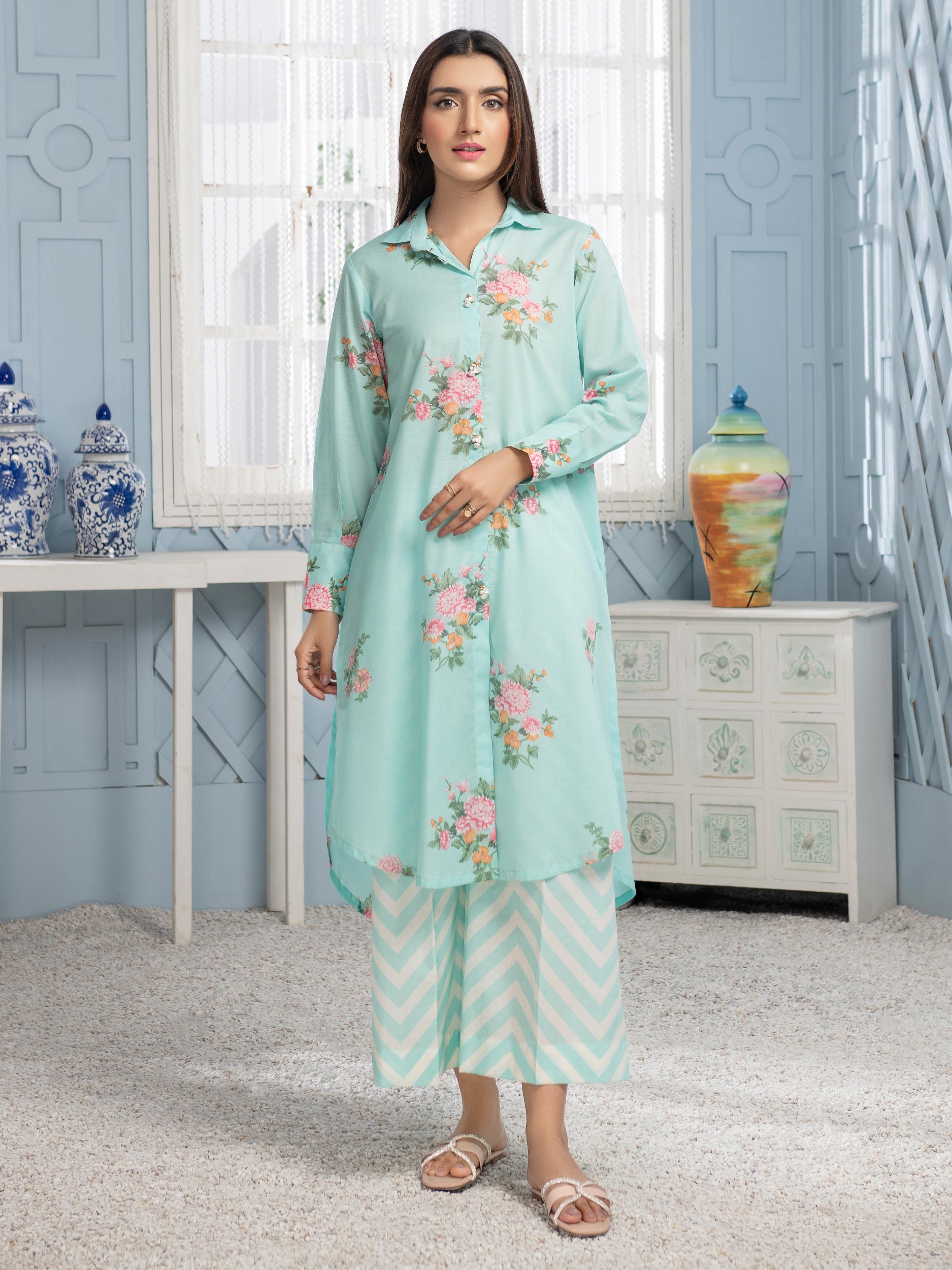 LimeLight Vol-02 Summer Unstitched Printed Lawn Piece Suit U2898 Sea