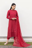 IZNIK Exclusive Embroidered Luxury Lawn Unstitched 3Pc Suit - RED SPINEL