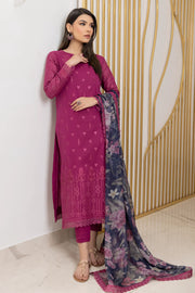 IZNIK Exclusive Embroidered Luxury Lawn Unstitched 3Pc Suit - CHARM PINK