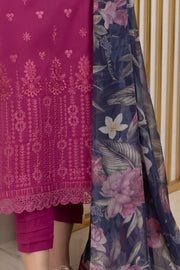 IZNIK Exclusive Embroidered Luxury Lawn Unstitched 3Pc Suit - CHARM PINK