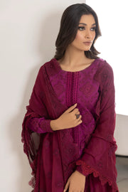 IZNIK Exclusive Embroidered Luxury Lawn Unstitched 3Pc Suit - RUBY