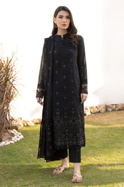 IZNIK Exclusive Embroidered Luxury Lawn Unstitched 3Pc Suit - EBONY BLACK