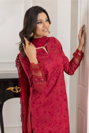 IZNIK Exclusive Embroidered Luxury Lawn Unstitched 3Pc Suit - RED PHANTOME