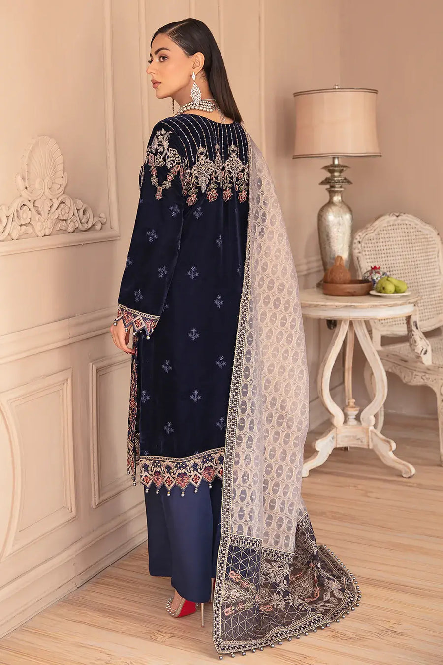 Ramsha Velvet Collection Vol-05 Unstitched Embroidered 3Pc Suit V-501
