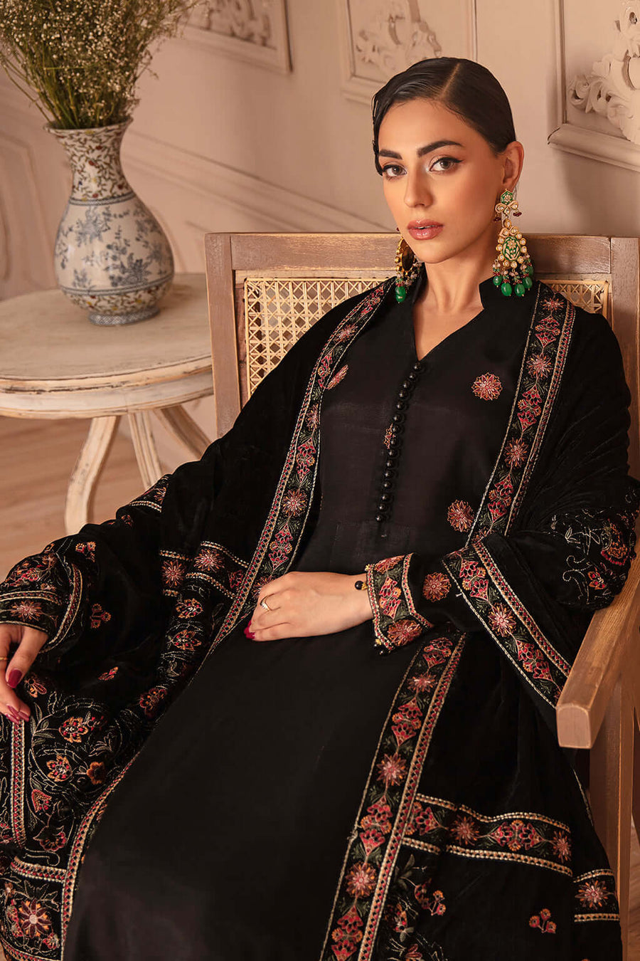 Ramsha Velvet Collection Vol-05 Unstitched Embroidered 3Pc Suit V-504