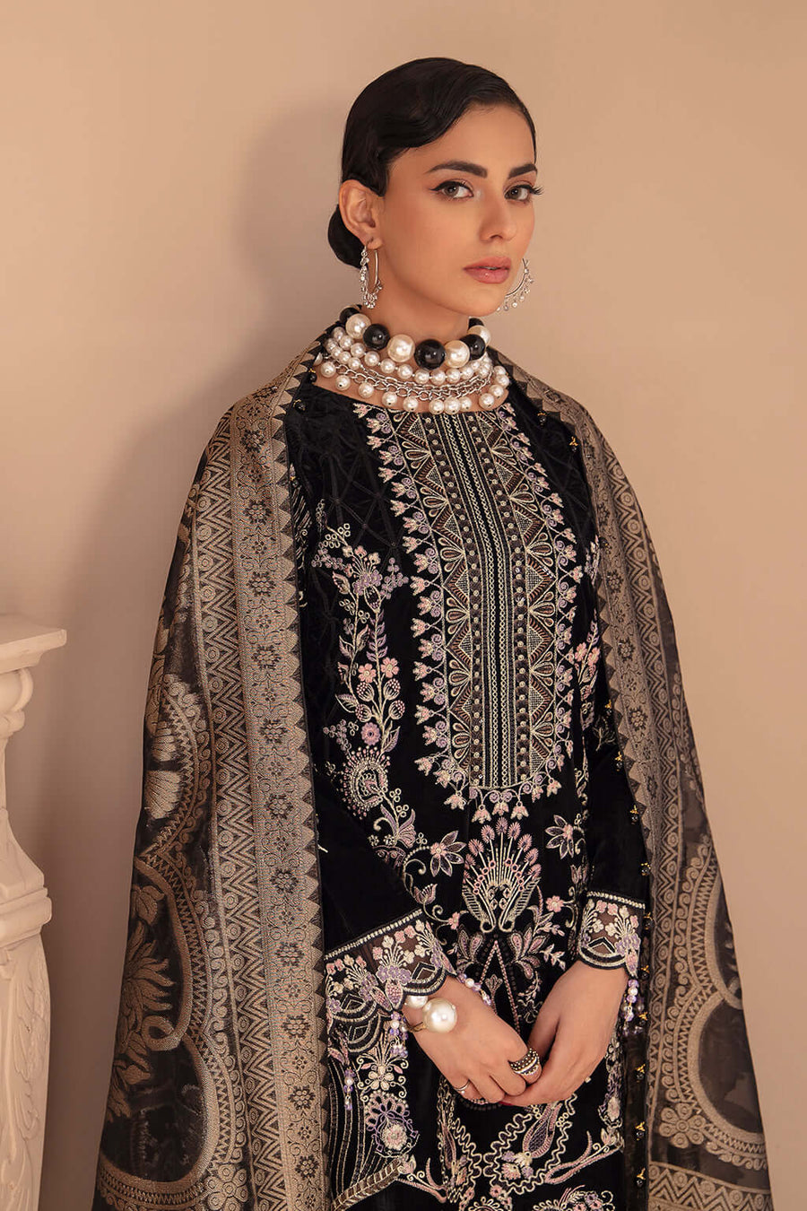 Ramsha Velvet Collection Vol-05 Unstitched Embroidered 3Pc Suit V-508