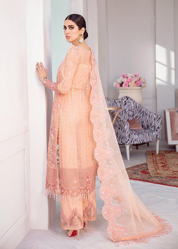 Afrozeh La Fuchsia Luxury Chiffon Unstitched 3 Piece Suit D-09 Viva Glam - FaisalFabrics.pk