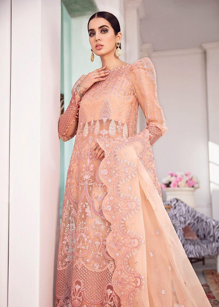 Afrozeh La Fuchsia Luxury Chiffon Unstitched 3 Piece Suit D-09 Viva Glam - FaisalFabrics.pk
