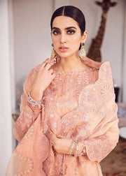 Afrozeh La Fuchsia Luxury Chiffon Unstitched 3 Piece Suit D-09 Viva Glam - FaisalFabrics.pk