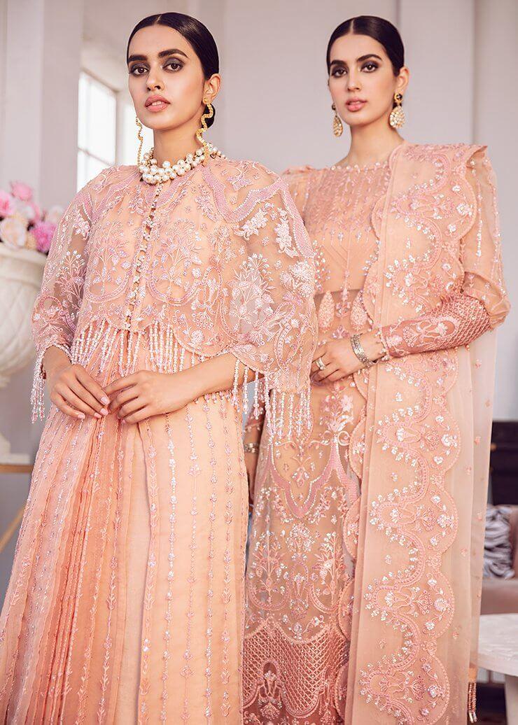 Afrozeh La Fuchsia Luxury Chiffon Unstitched 3 Piece Suit D-09 Viva Glam - FaisalFabrics.pk