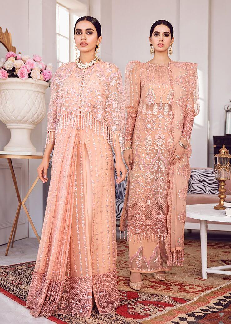 Afrozeh La Fuchsia Luxury Chiffon Unstitched 3 Piece Suit D-09 Viva Glam - FaisalFabrics.pk