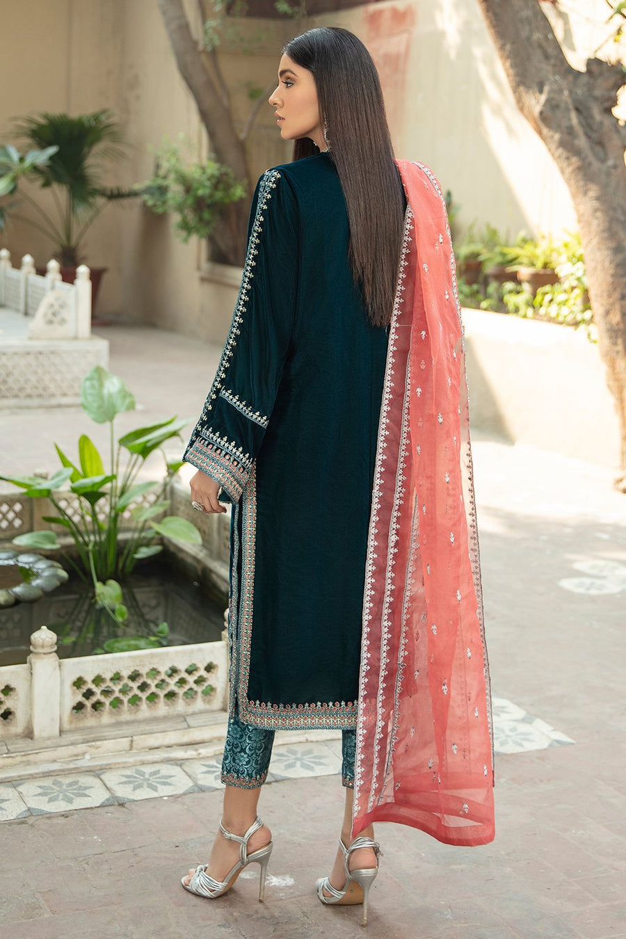 Emaan Adeel Luxury Velvet Pret Vol-1 Embroidered Formal Suit VL-01 - FaisalFabrics.pk