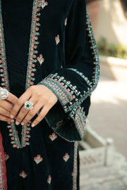 Emaan Adeel Luxury Velvet Pret Vol-1 Embroidered Formal Suit VL-01 - FaisalFabrics.pk