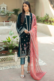 Emaan Adeel Luxury Velvet Pret Vol-1 Embroidered Formal Suit VL-01 - FaisalFabrics.pk