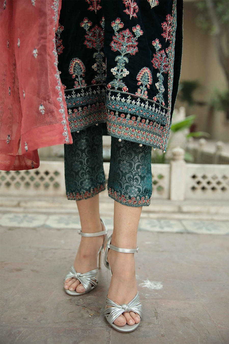 Emaan Adeel Luxury Velvet Pret Vol-1 Embroidered Formal Suit VL-01 - FaisalFabrics.pk