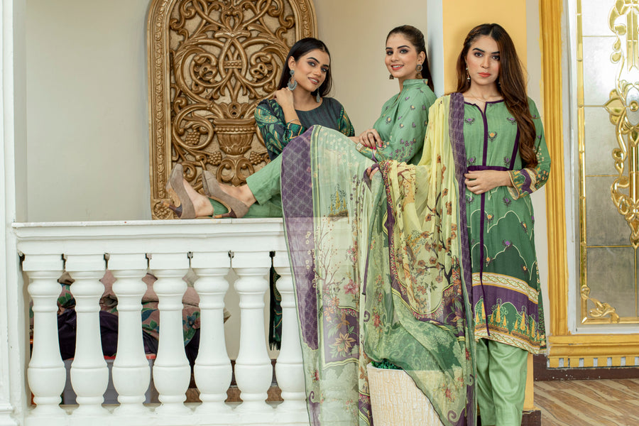 Saheliyan by Labisa Unstitched Printed Karandi 3Pc Suit W-38