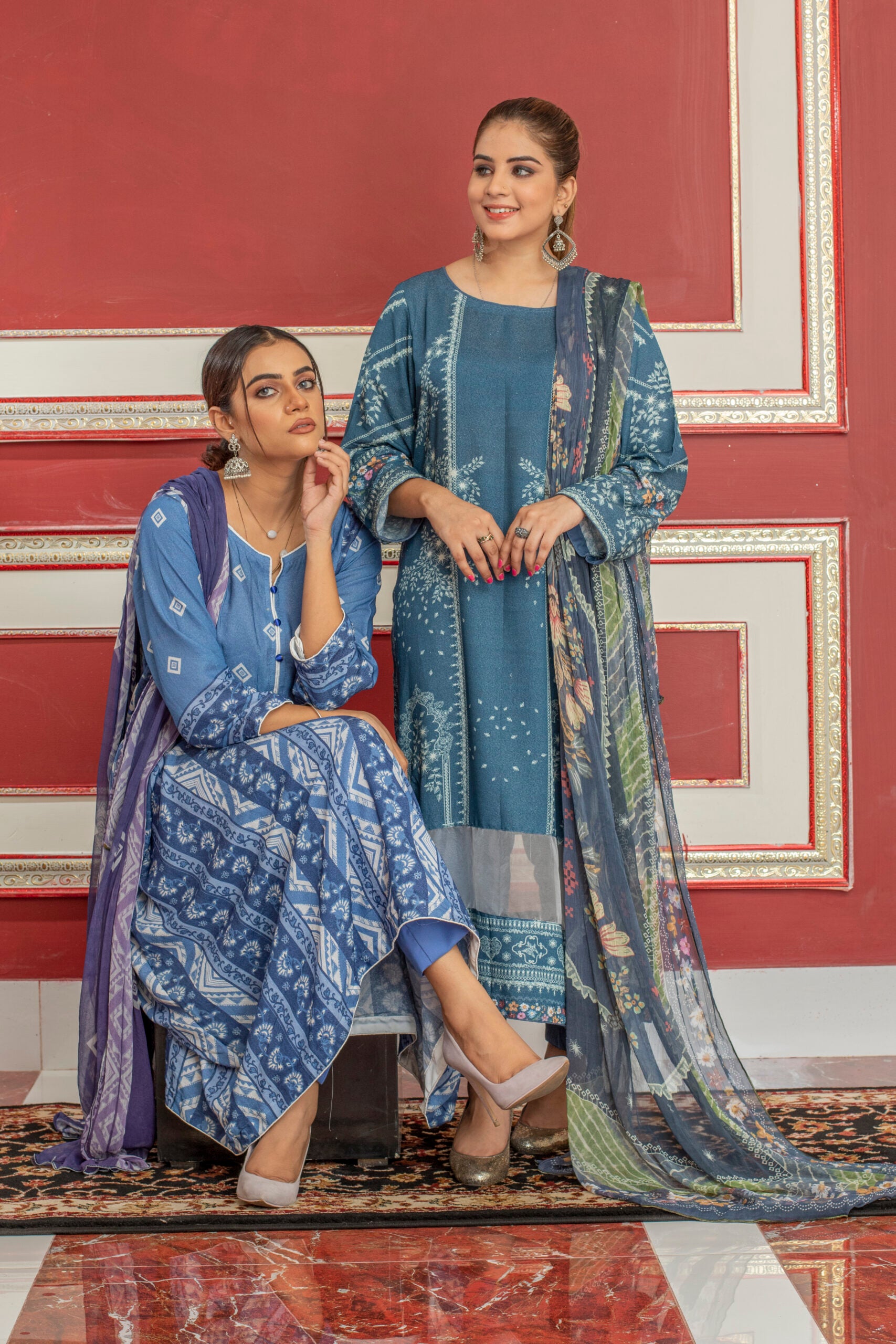 Saheliyan by Labisa Unstitched Printed Karandi 3Pc Suit W-40