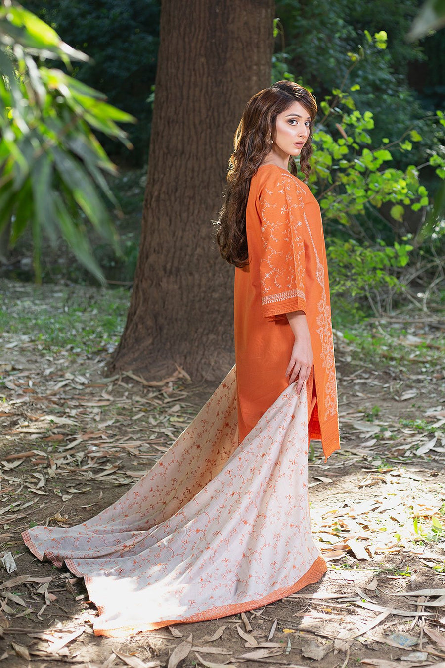 LYLA Winter 2021 Unstitched Embroidered Karandi 3 Piece Suit D-02 - FaisalFabrics.pk