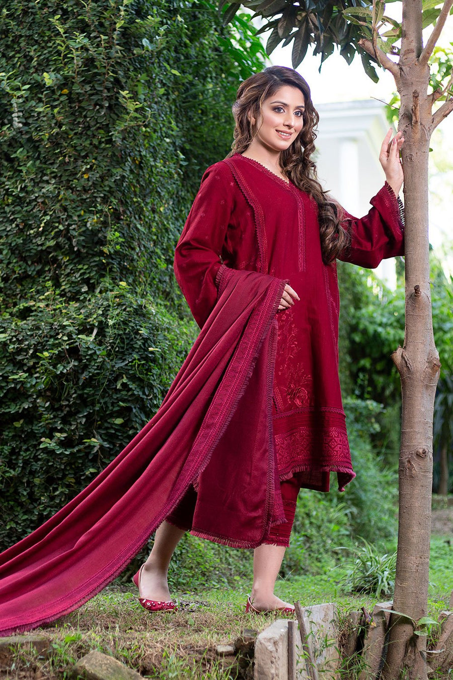 LYLA Winter 2021 Unstitched Embroidered Khaddar 3 Piece Suit D-03 - FaisalFabrics.pk