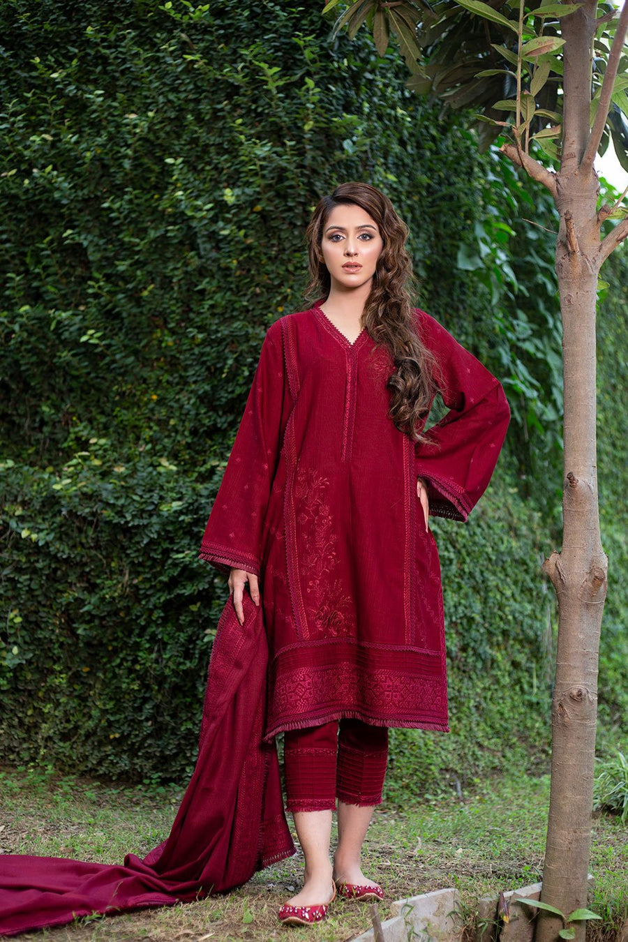LYLA Winter 2021 Unstitched Embroidered Khaddar 3 Piece Suit D-03 - FaisalFabrics.pk